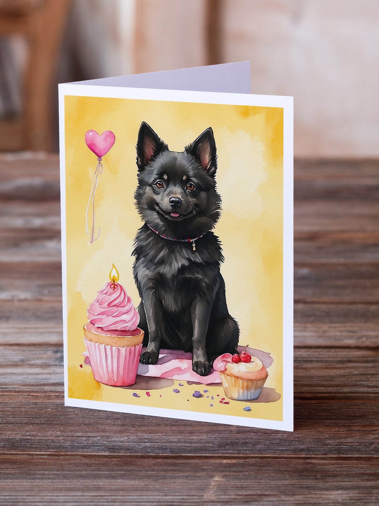 Schipperke Happy Birthday Greeting Cards Pack of 8