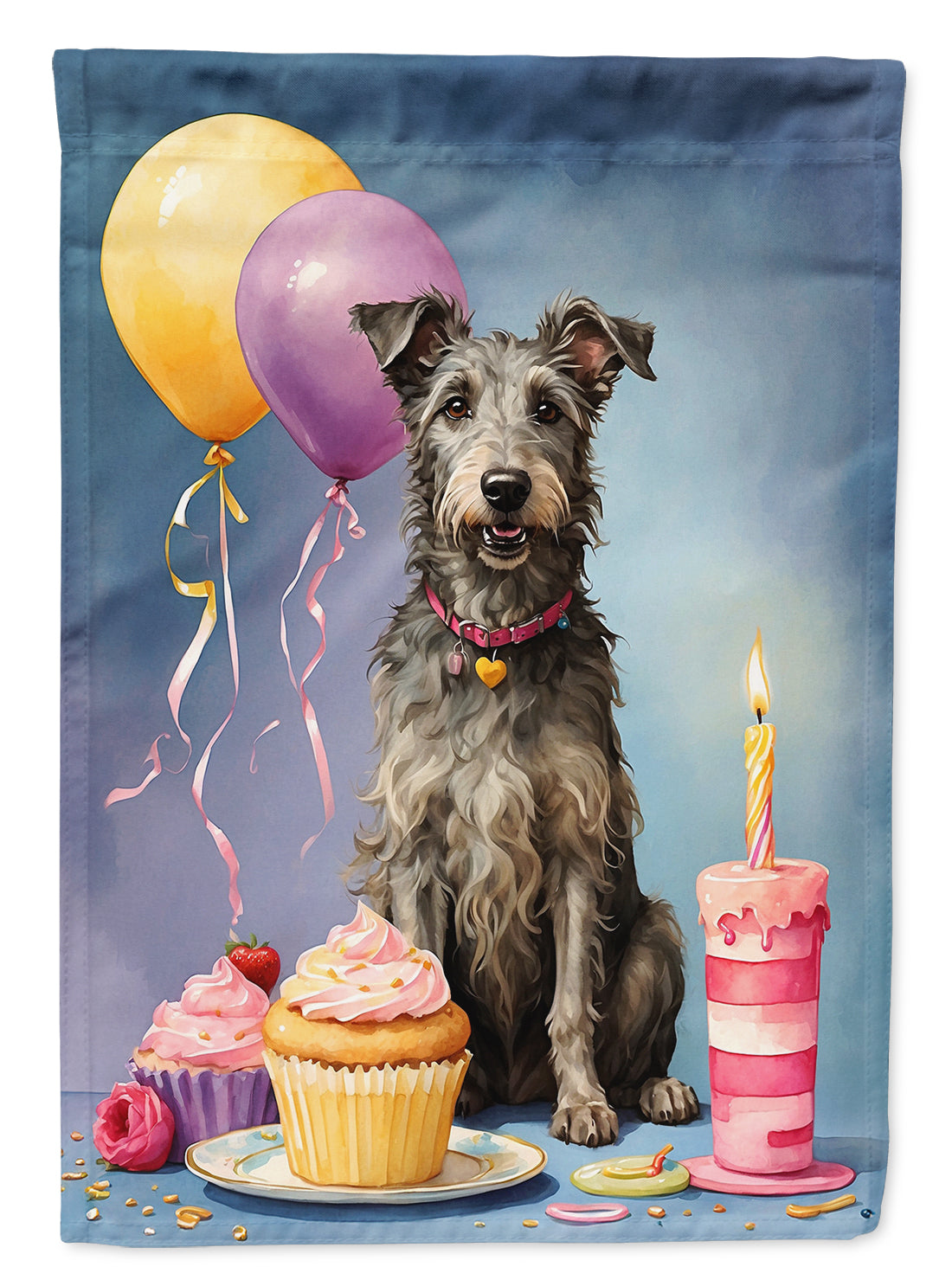 Buy this Scottish Deerhound Happy Birthday House Flag