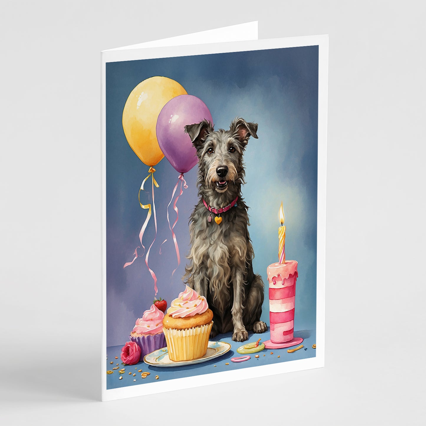 Buy this Scottish Deerhound Happy Birthday Greeting Cards Pack of 8