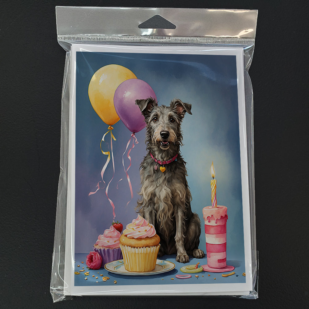Scottish Deerhound Happy Birthday Greeting Cards Pack of 8