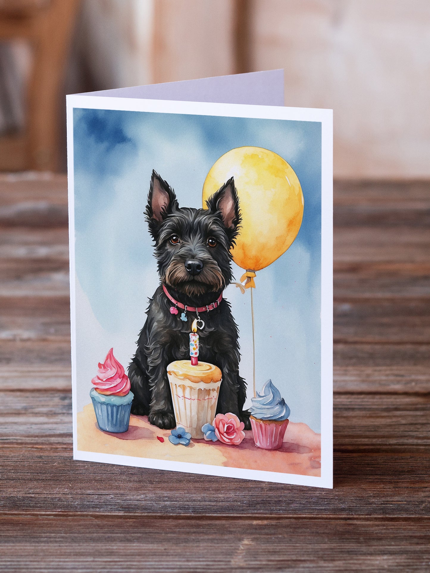 Scottish Terrier Happy Birthday Greeting Cards Pack of 8