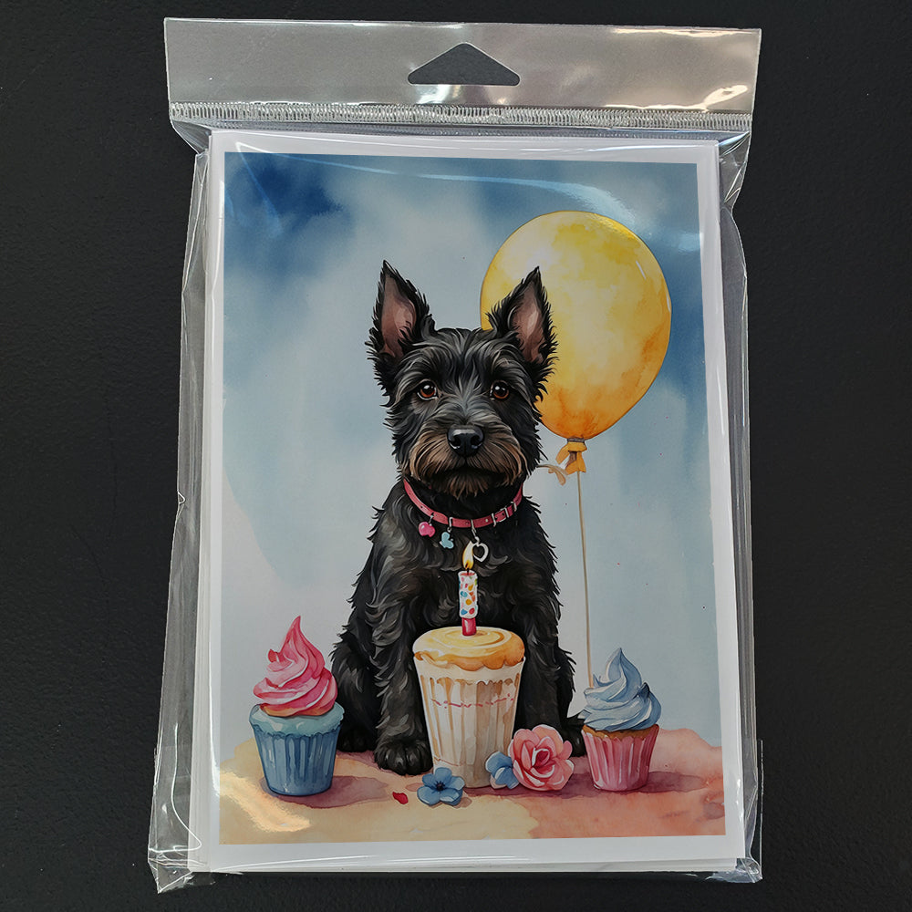 Scottish Terrier Happy Birthday Greeting Cards Pack of 8