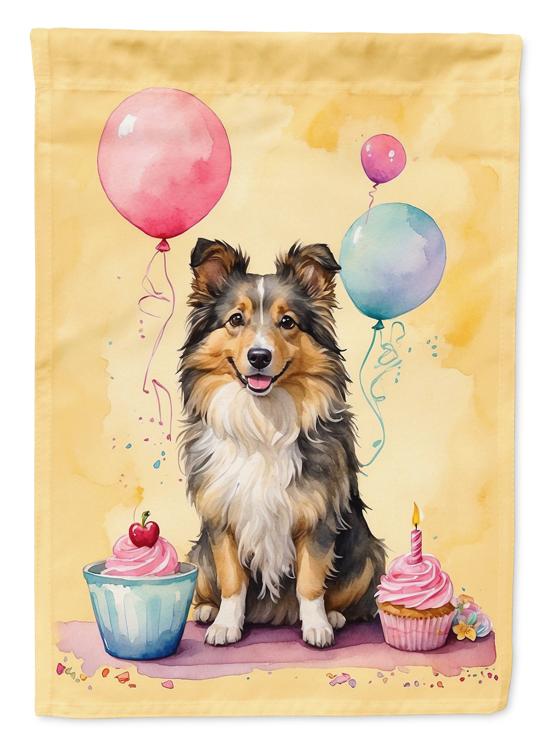 Buy this Sheltie Happy Birthday Garden Flag