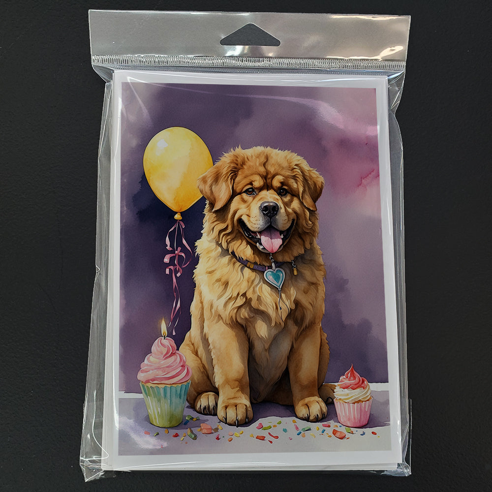Tibetan Mastiff Happy Birthday Greeting Cards Pack of 8