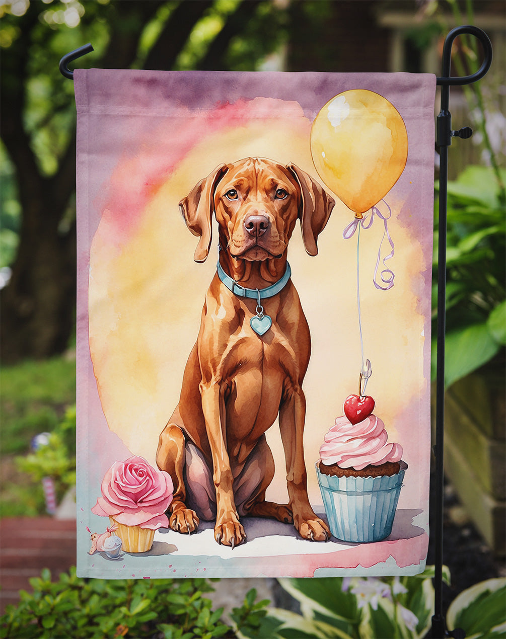 Vizsla Happy Birthday Garden Flag