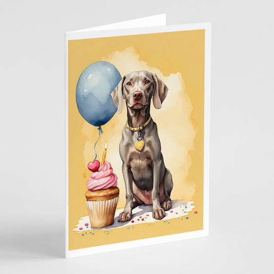 Buy this Weimaraner Happy Birthday Greeting Cards Pack of 8