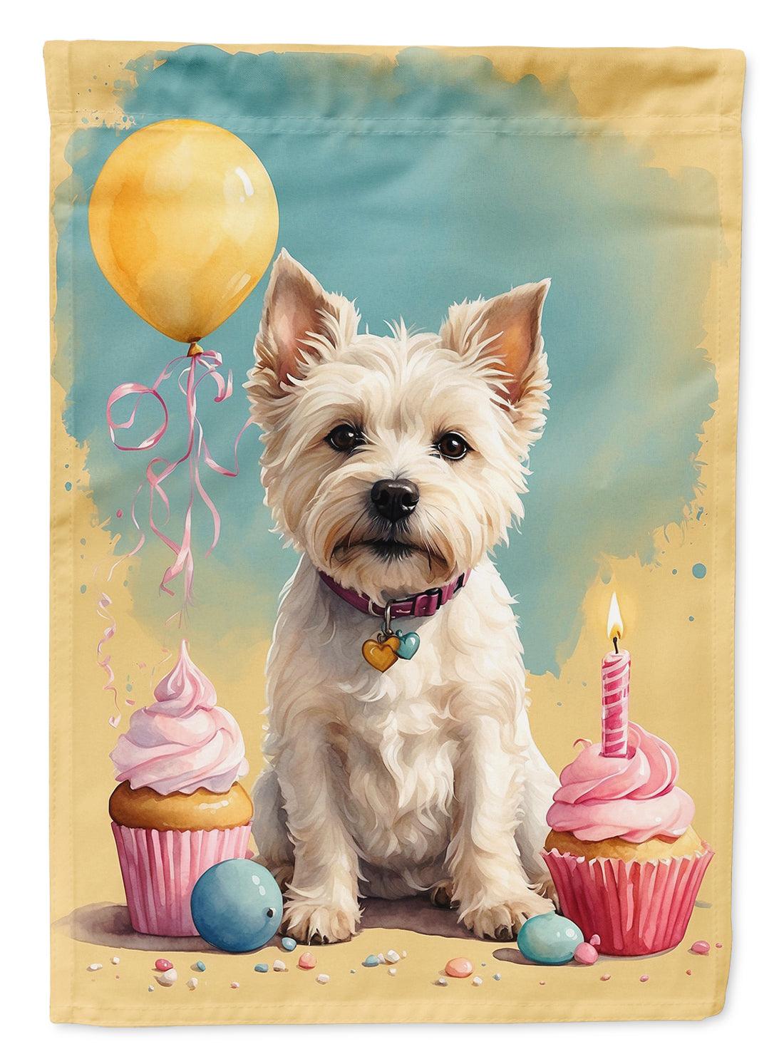 Buy this Westie Happy Birthday House Flag