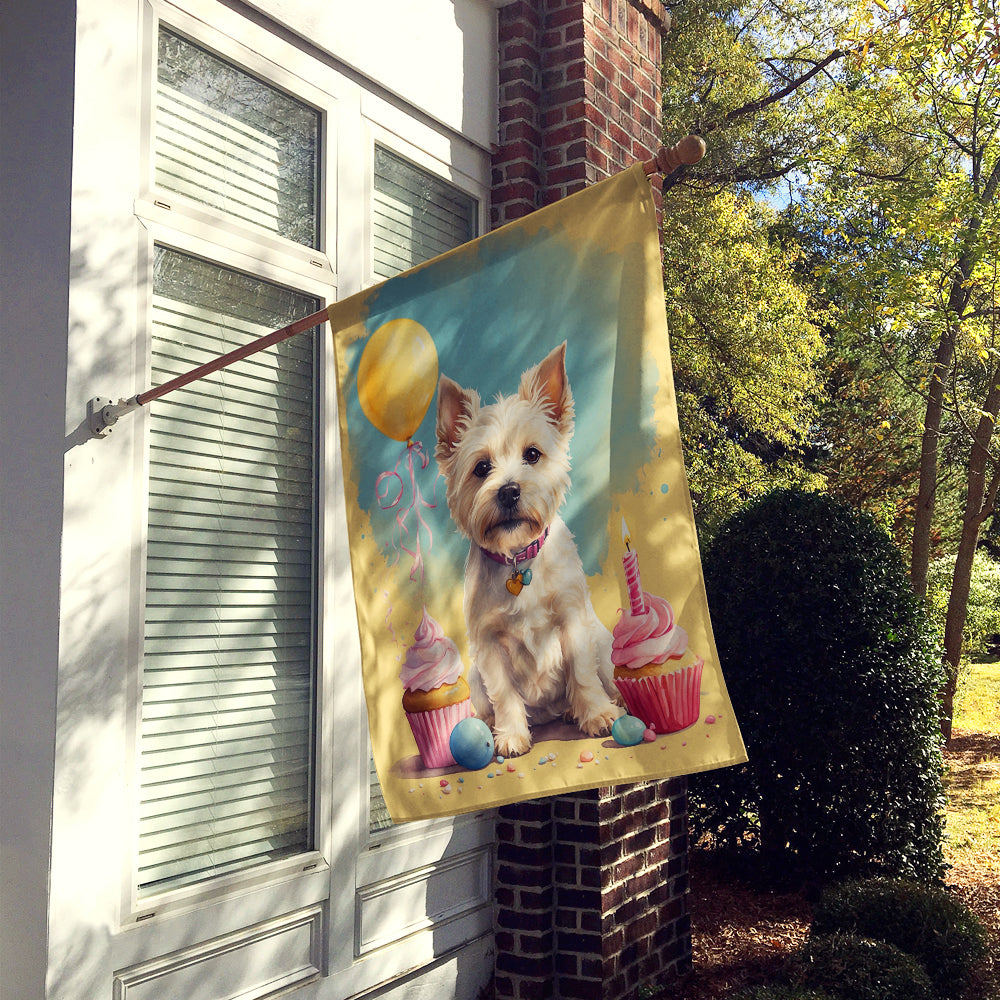 Westie Happy Birthday House Flag