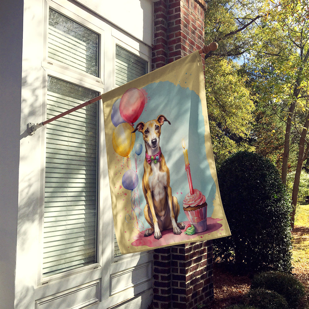 Whippet Happy Birthday House Flag
