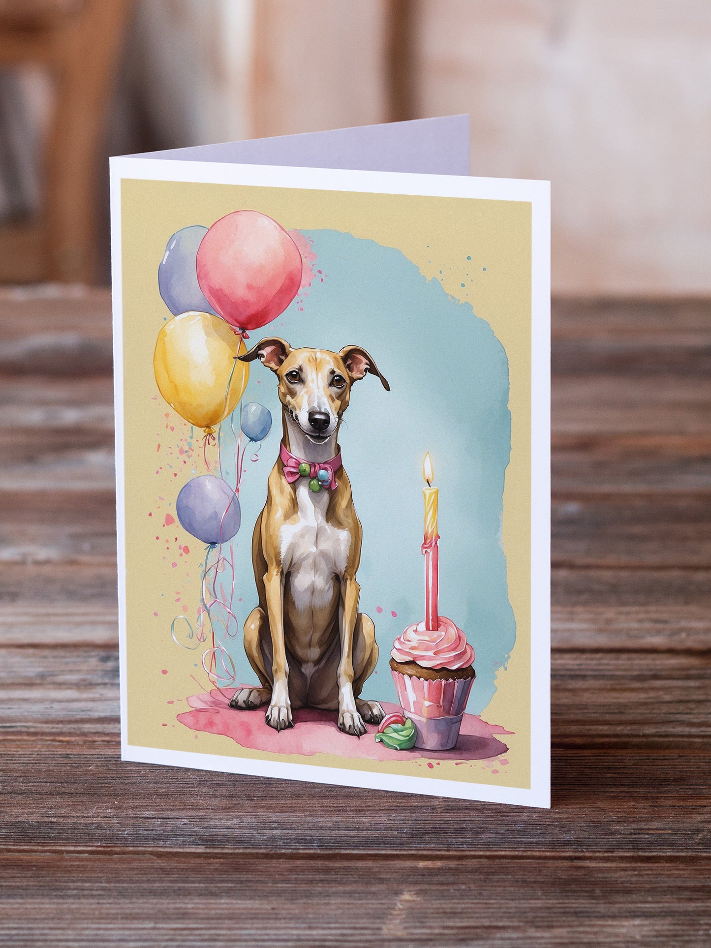 Whippet Happy Birthday Greeting Cards Pack of 8