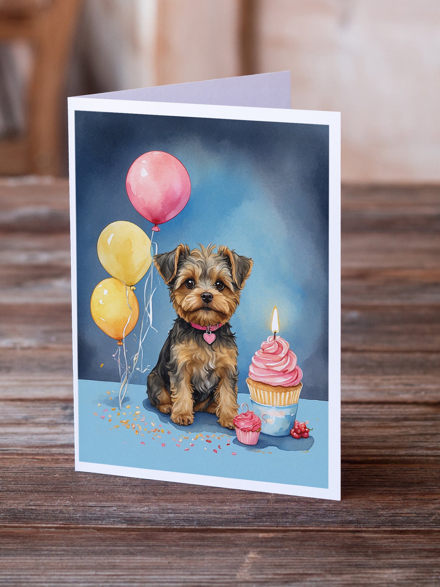 Yorkipoo Happy Birthday Greeting Cards Pack of 8