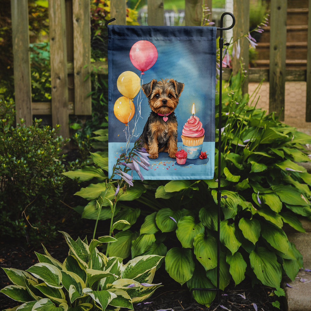 Yorkipoo Happy Birthday Garden Flag