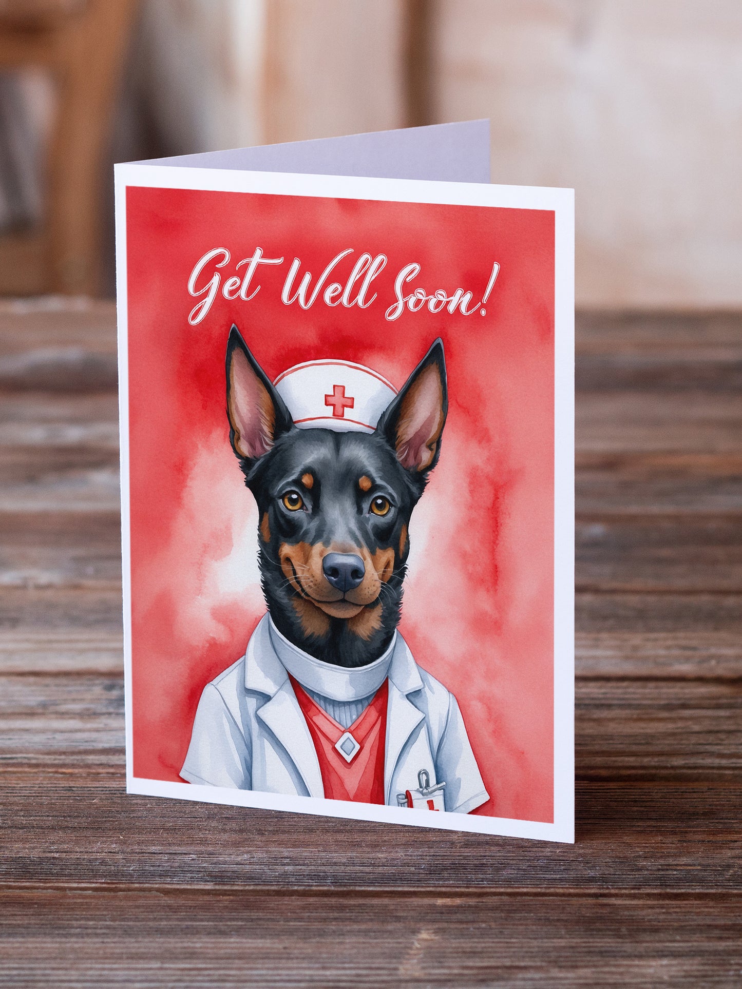 Australian Kelpie Get Well Soon Greeting Cards Pack of 8