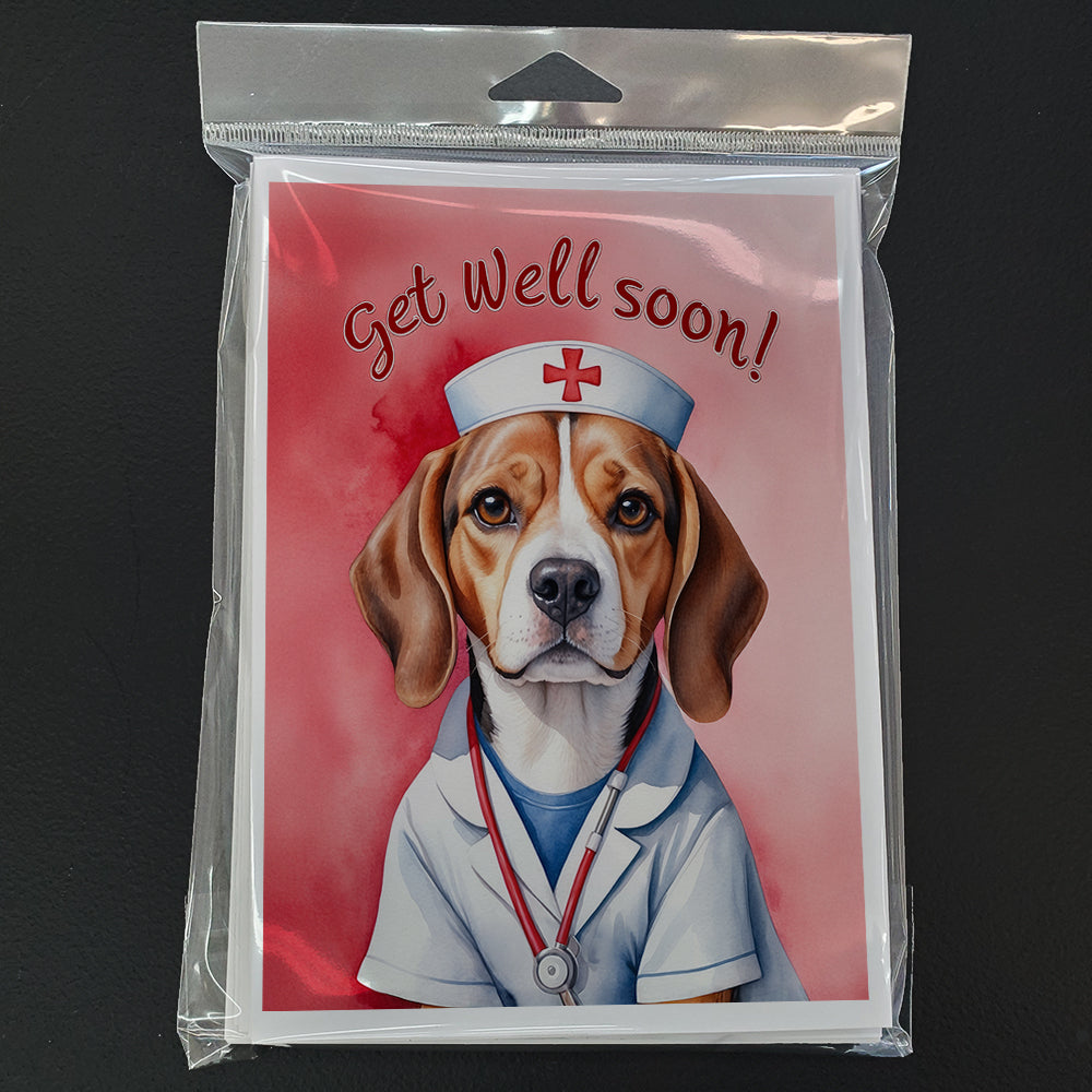 Beagle Get Well Soon Greeting Cards Pack of 8