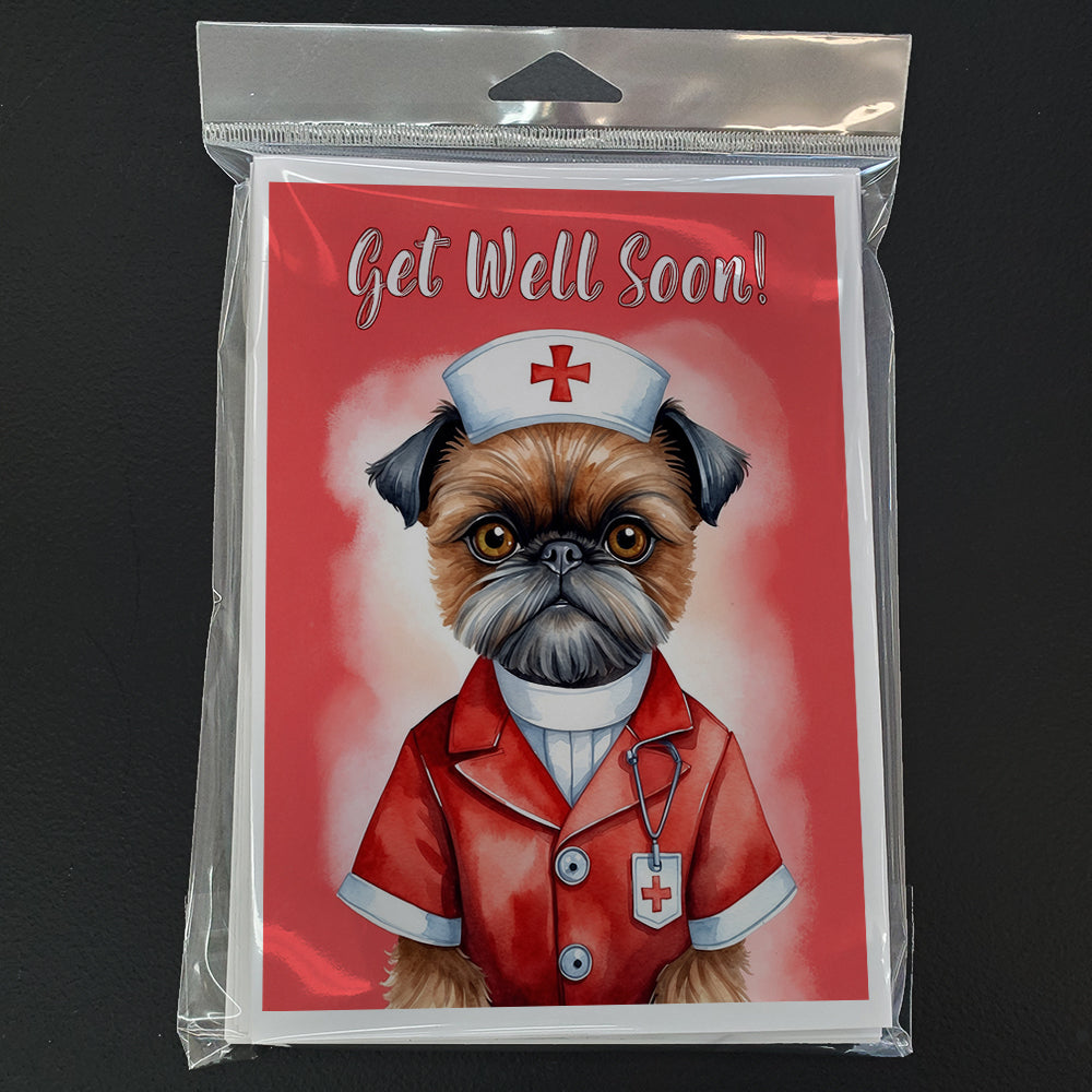 Brussels Griffon Get Well Soon Greeting Cards Pack of 8