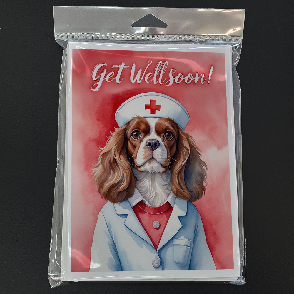 Cavalier Spaniel Get Well Soon Greeting Cards Pack of 8