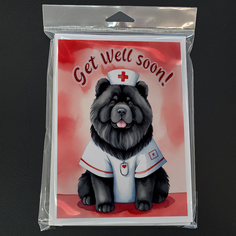 Black Chow Chow Get Well Soon Greeting Cards Pack of 8