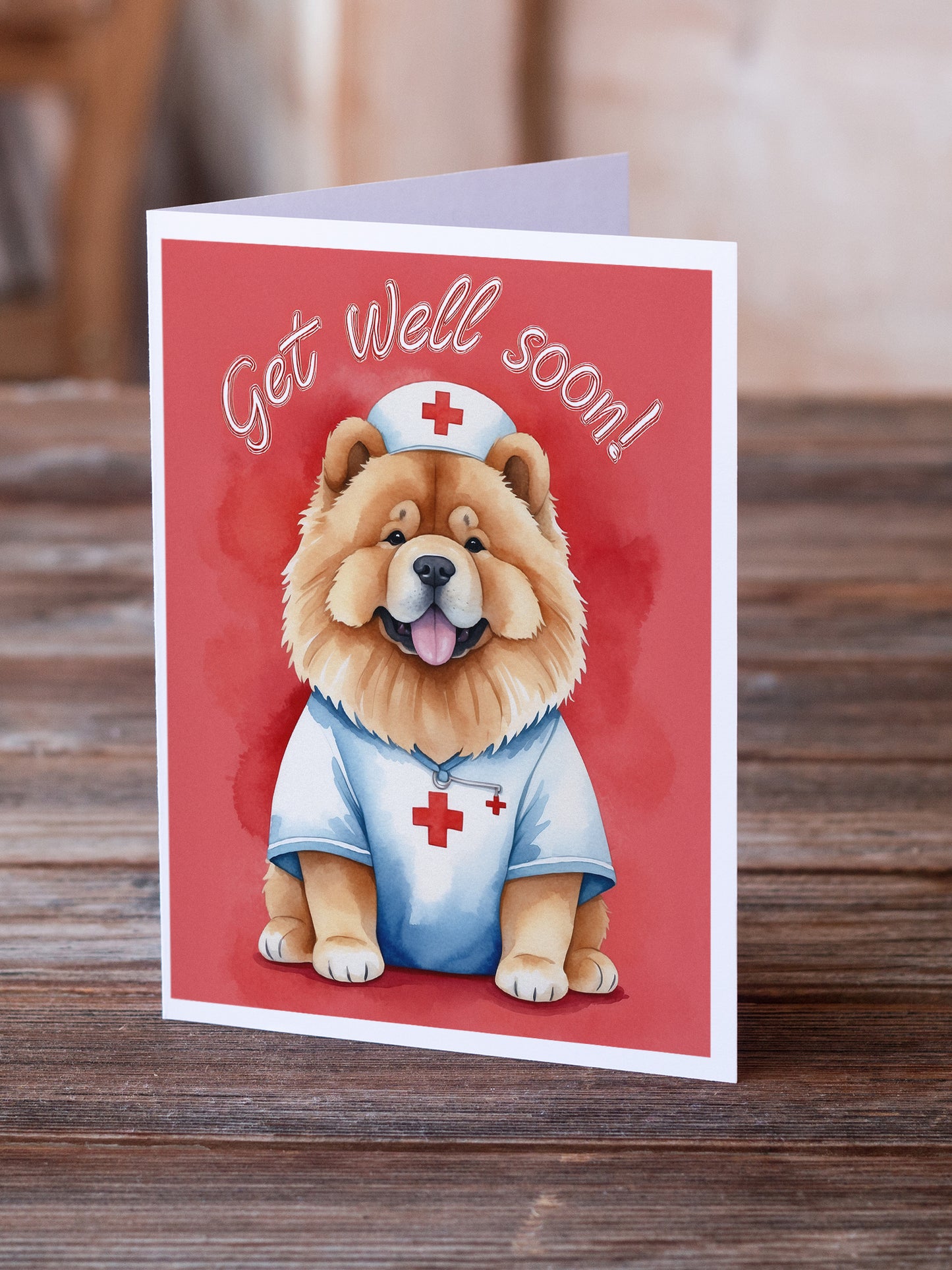 Chow Chow Get Well Soon Greeting Cards Pack of 8