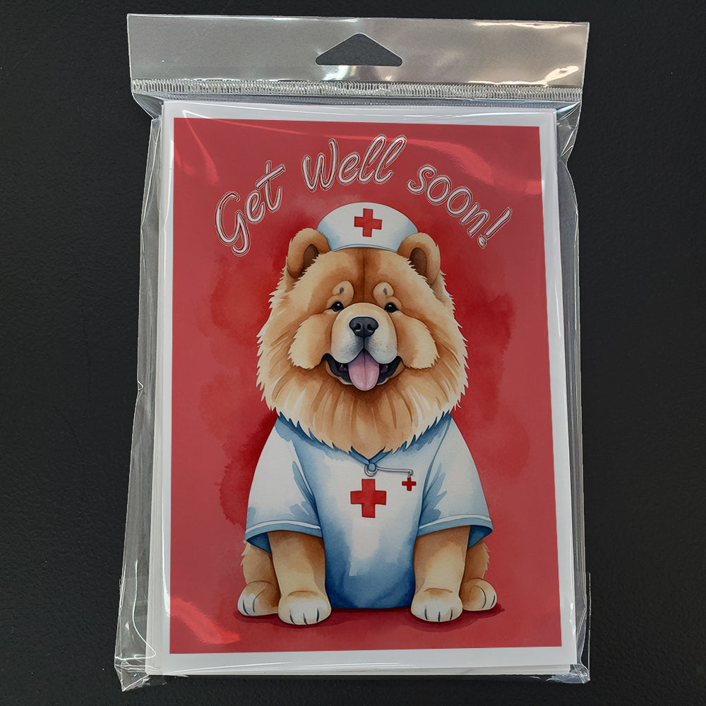 Chow Chow Get Well Soon Greeting Cards Pack of 8