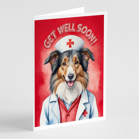 Buy this Collie Get Well Soon Greeting Cards Pack of 8