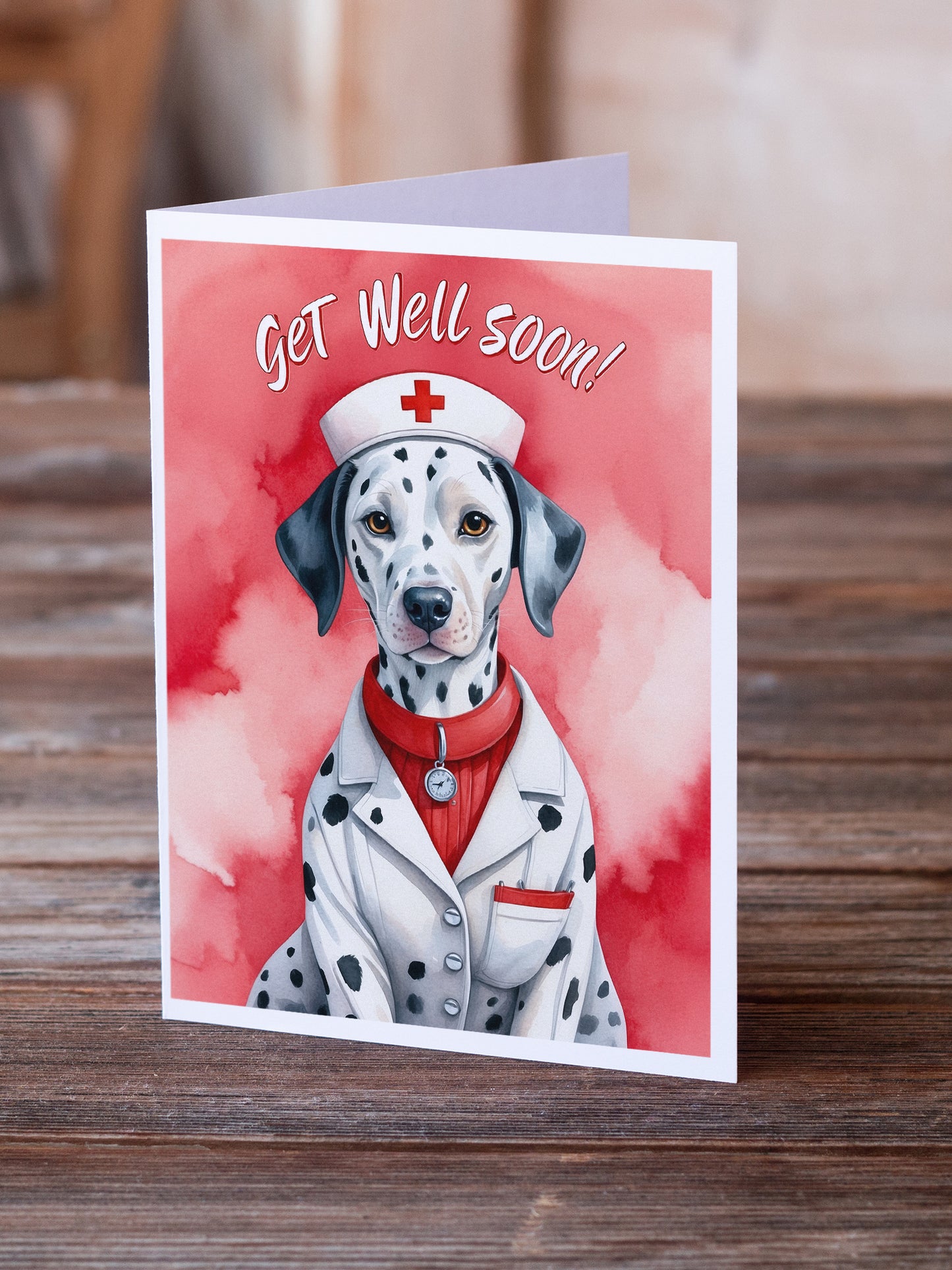 Dalmatian Get Well Soon Greeting Cards Pack of 8