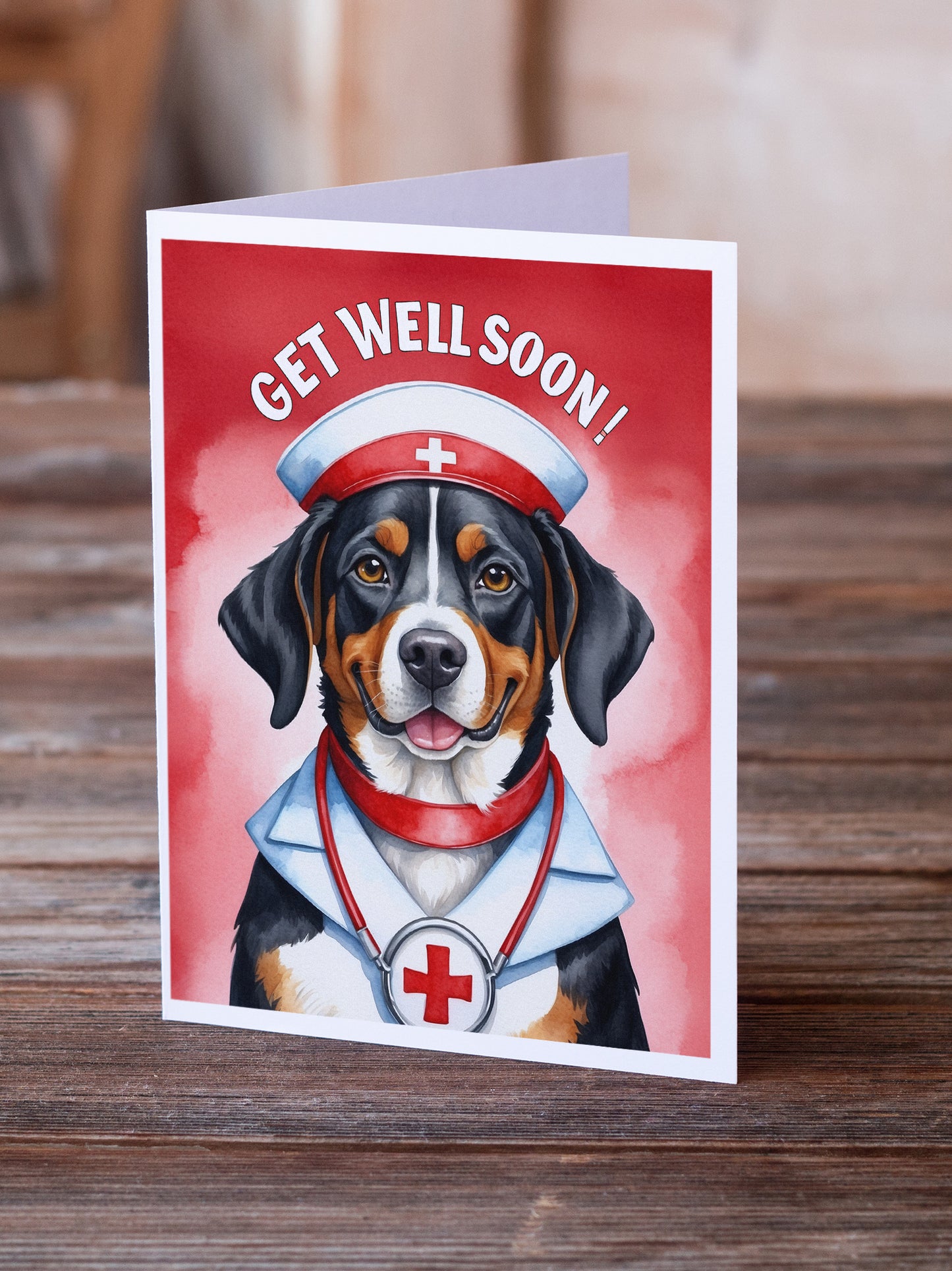 Entlebucher Mountain Dog Get Well Soon Greeting Cards Pack of 8