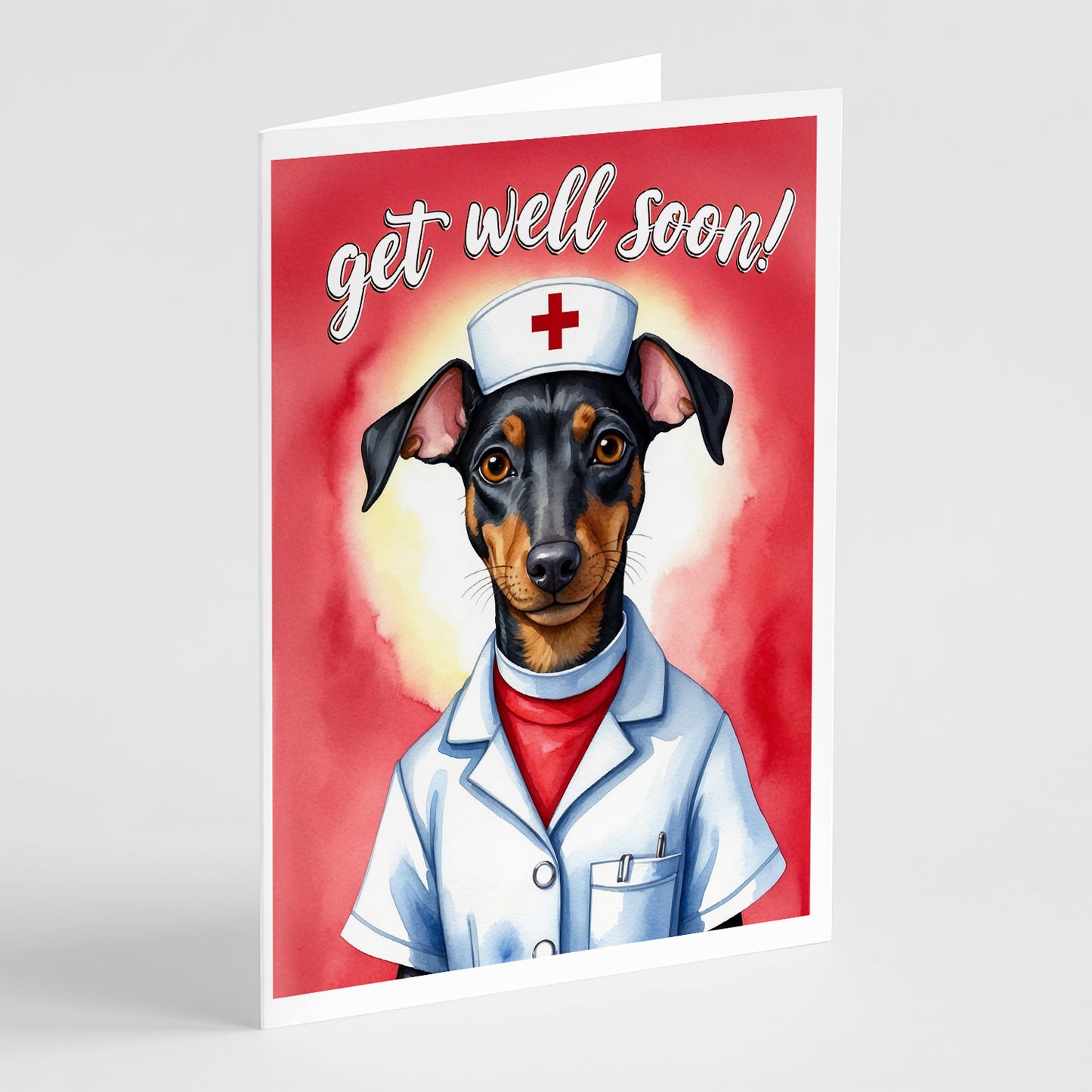 Buy this Manchester Terrier Get Well Soon Greeting Cards Pack of 8