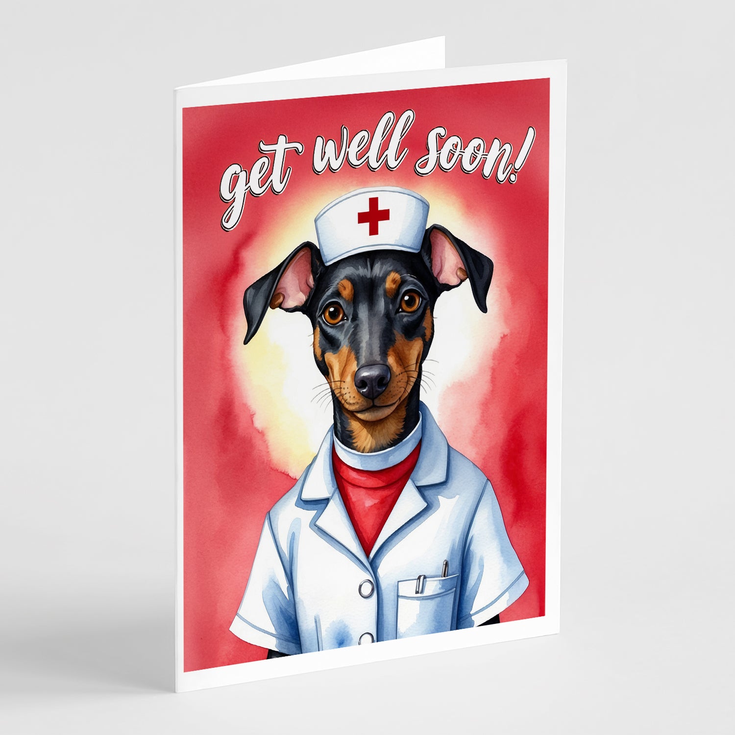 Buy this Manchester Terrier Get Well Soon Greeting Cards Pack of 8