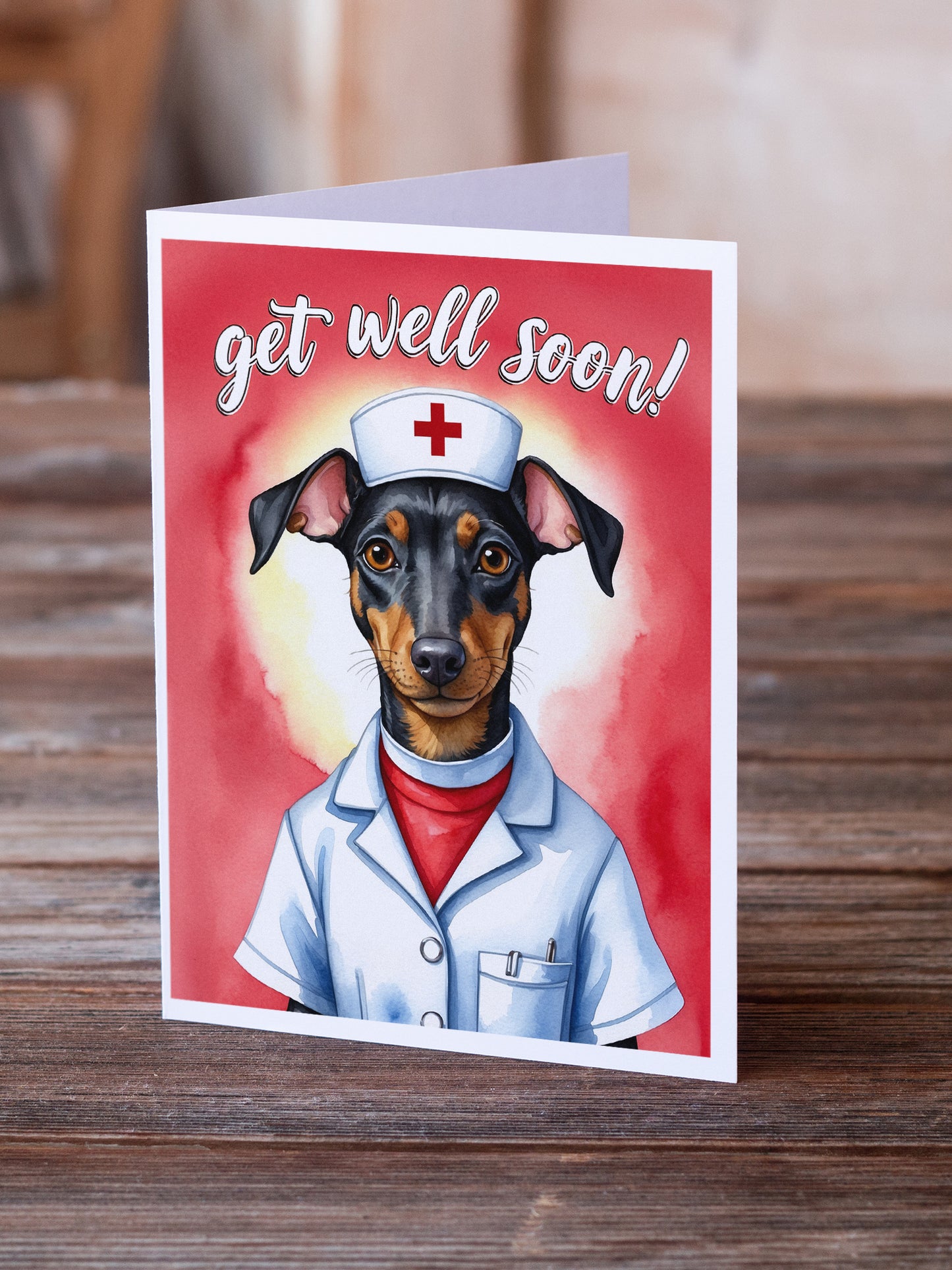 Manchester Terrier Get Well Soon Greeting Cards Pack of 8