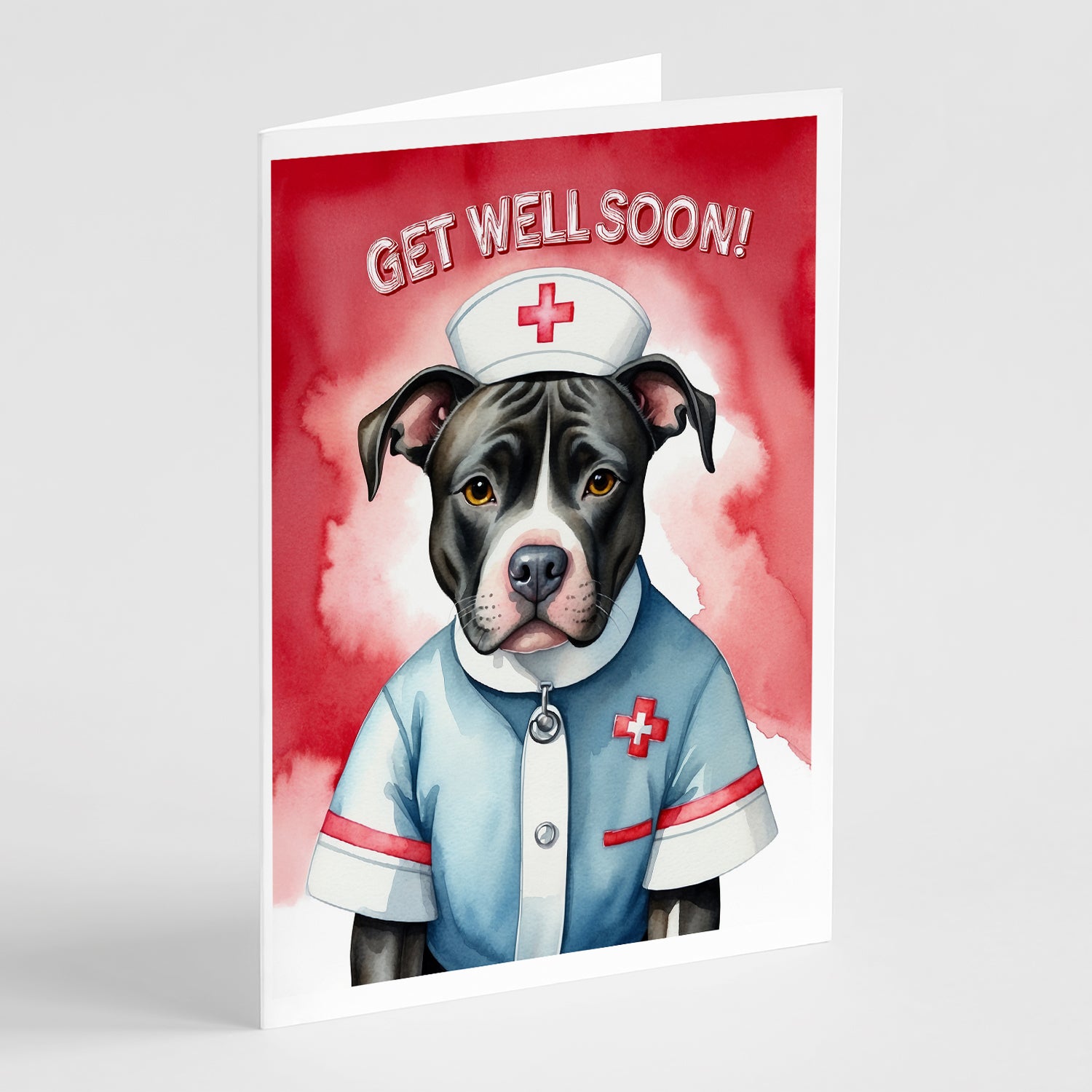 Buy this Pit Bull Terrier Get Well Soon Greeting Cards Pack of 8