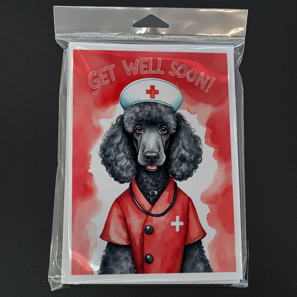 Poodle Get Well Soon Greeting Cards Pack of 8