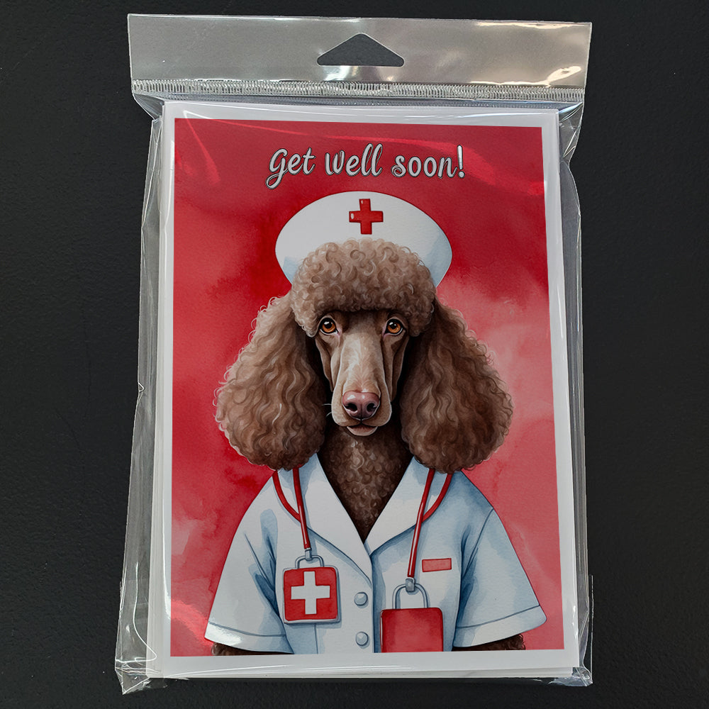 Poodle Get Well Soon Greeting Cards Pack of 8