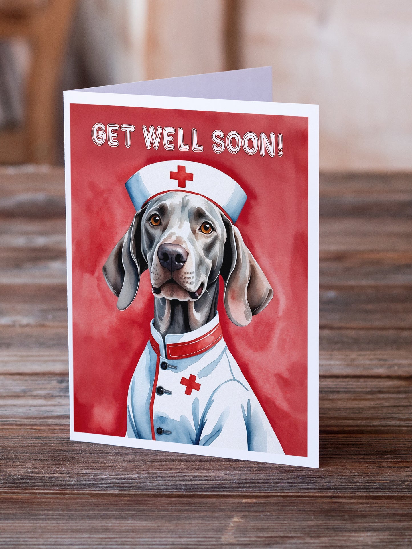 Weimaraner Get Well Soon Greeting Cards Pack of 8