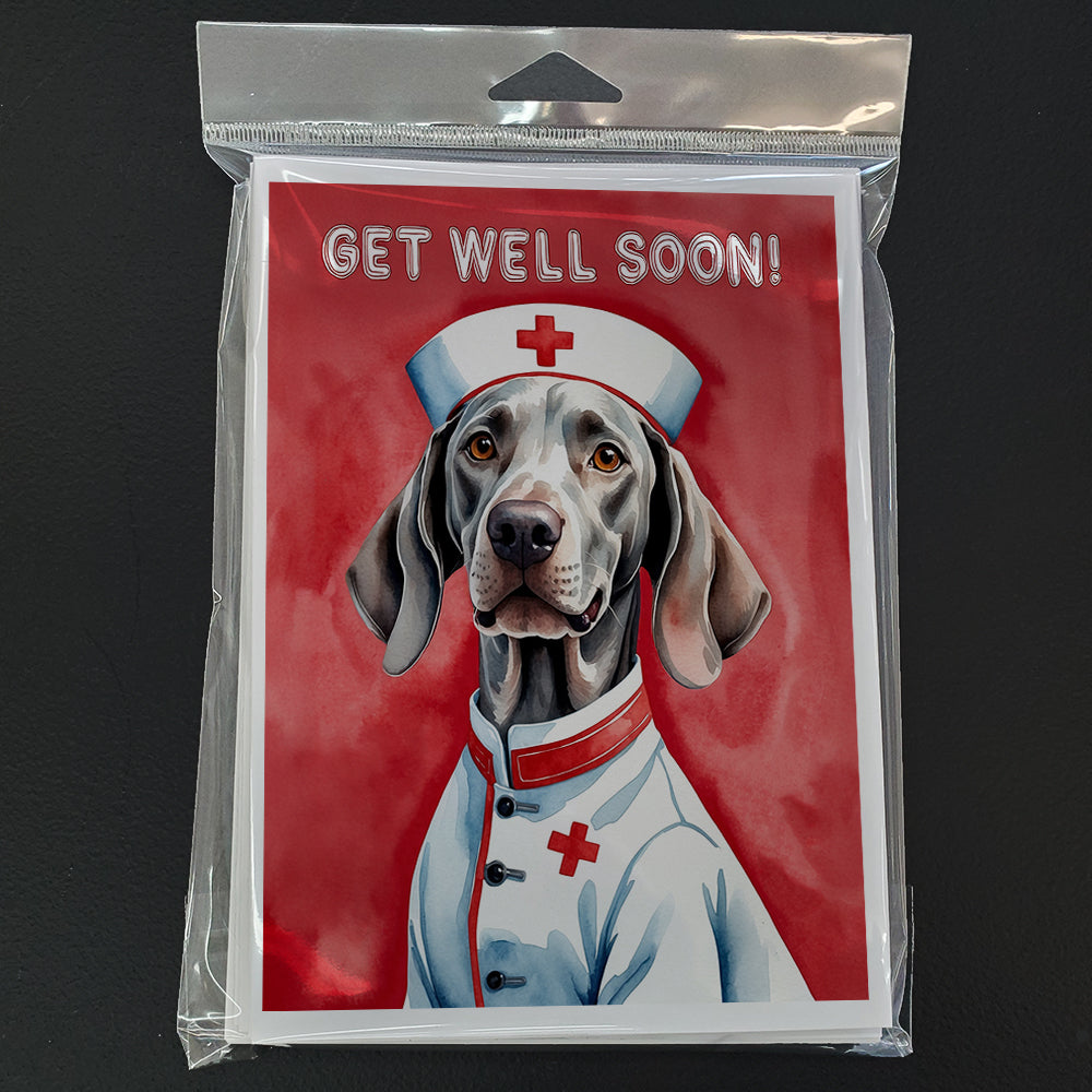 Weimaraner Get Well Soon Greeting Cards Pack of 8