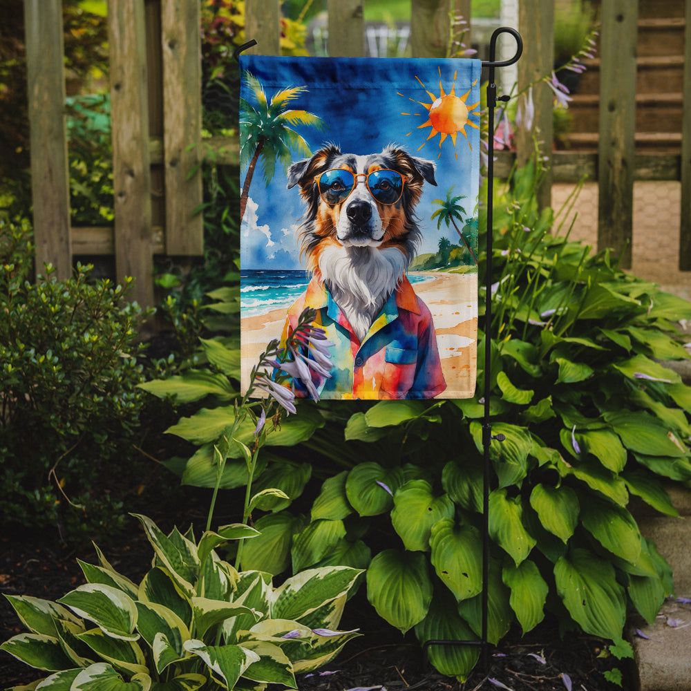 Australian Shepherd Summer Beach Time Garden Flag