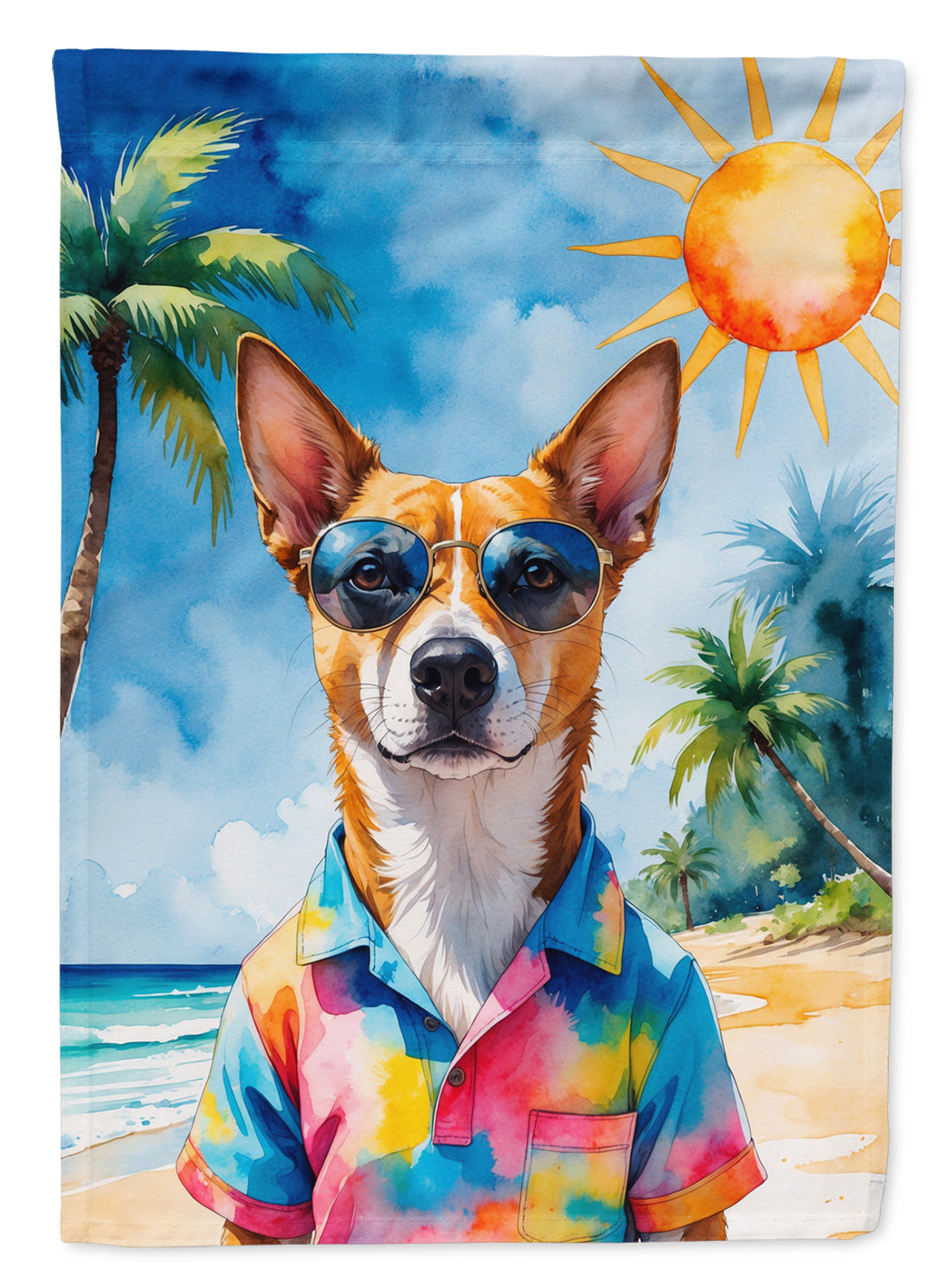 Buy this Basenji Summer Beach Time Garden Flag