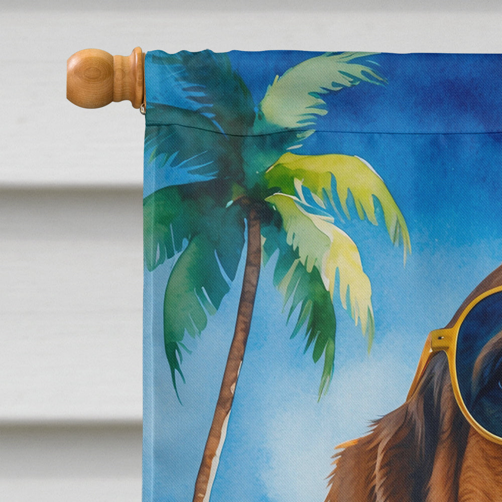 Basset Hound Summer Beach Time House Flag