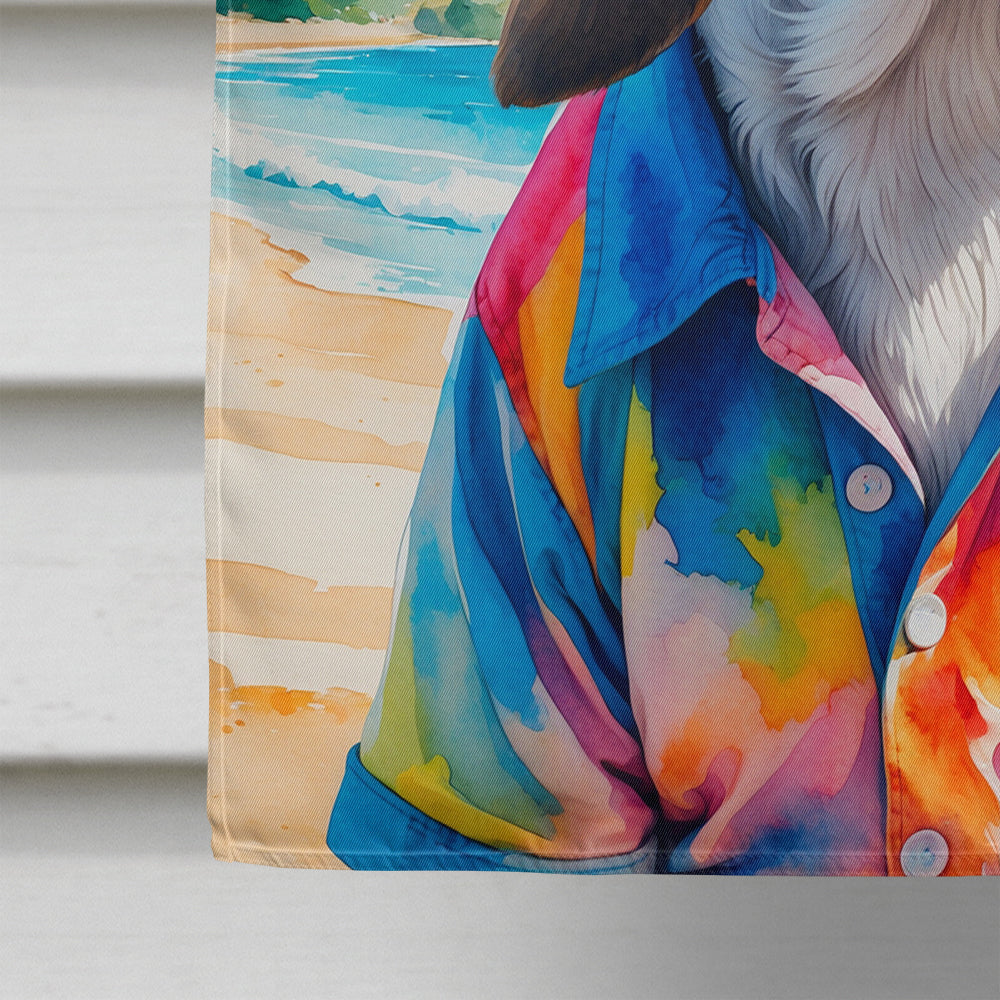 Basset Hound Summer Beach Time House Flag