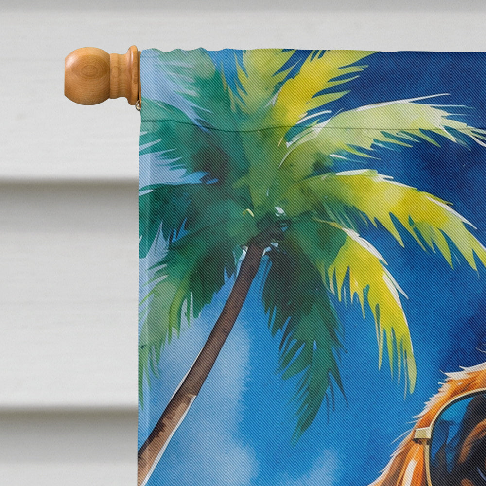 Beagle Summer Beach Time House Flag