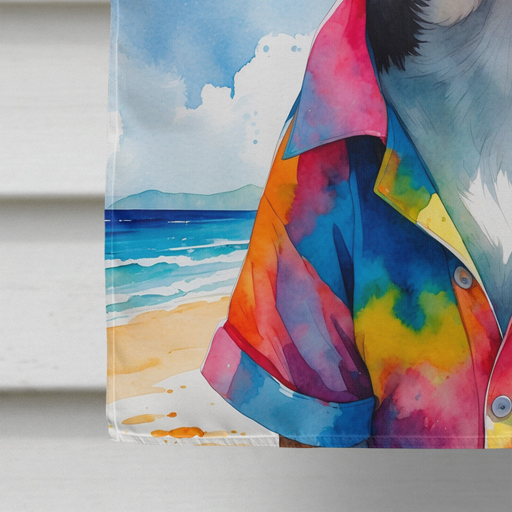 Beagle Summer Beach Time House Flag