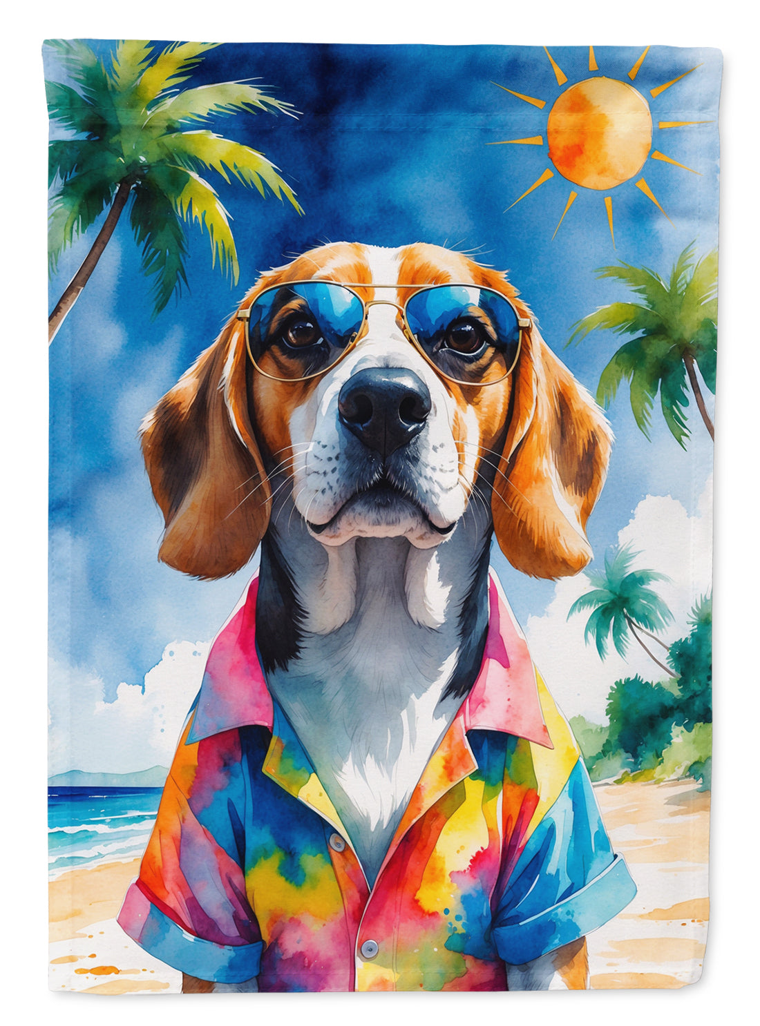 Buy this Beagle Summer Beach Time Garden Flag