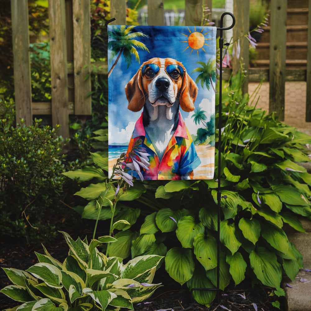 Beagle Summer Beach Time Garden Flag
