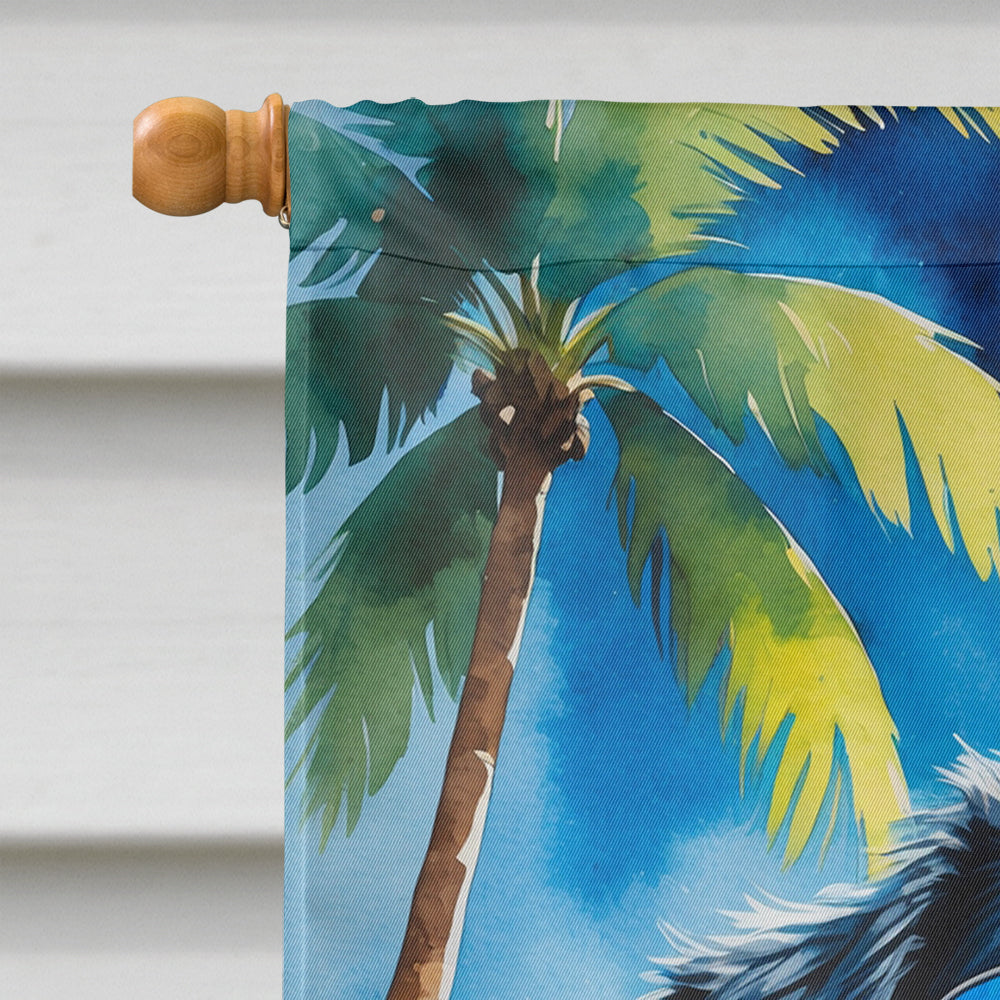 Bernese Mountain Dog Summer Beach Time House Flag