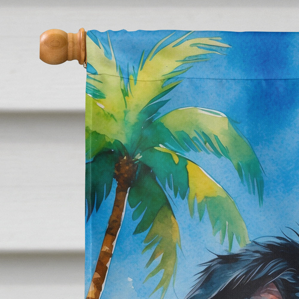 Border Collie Summer Beach Time House Flag