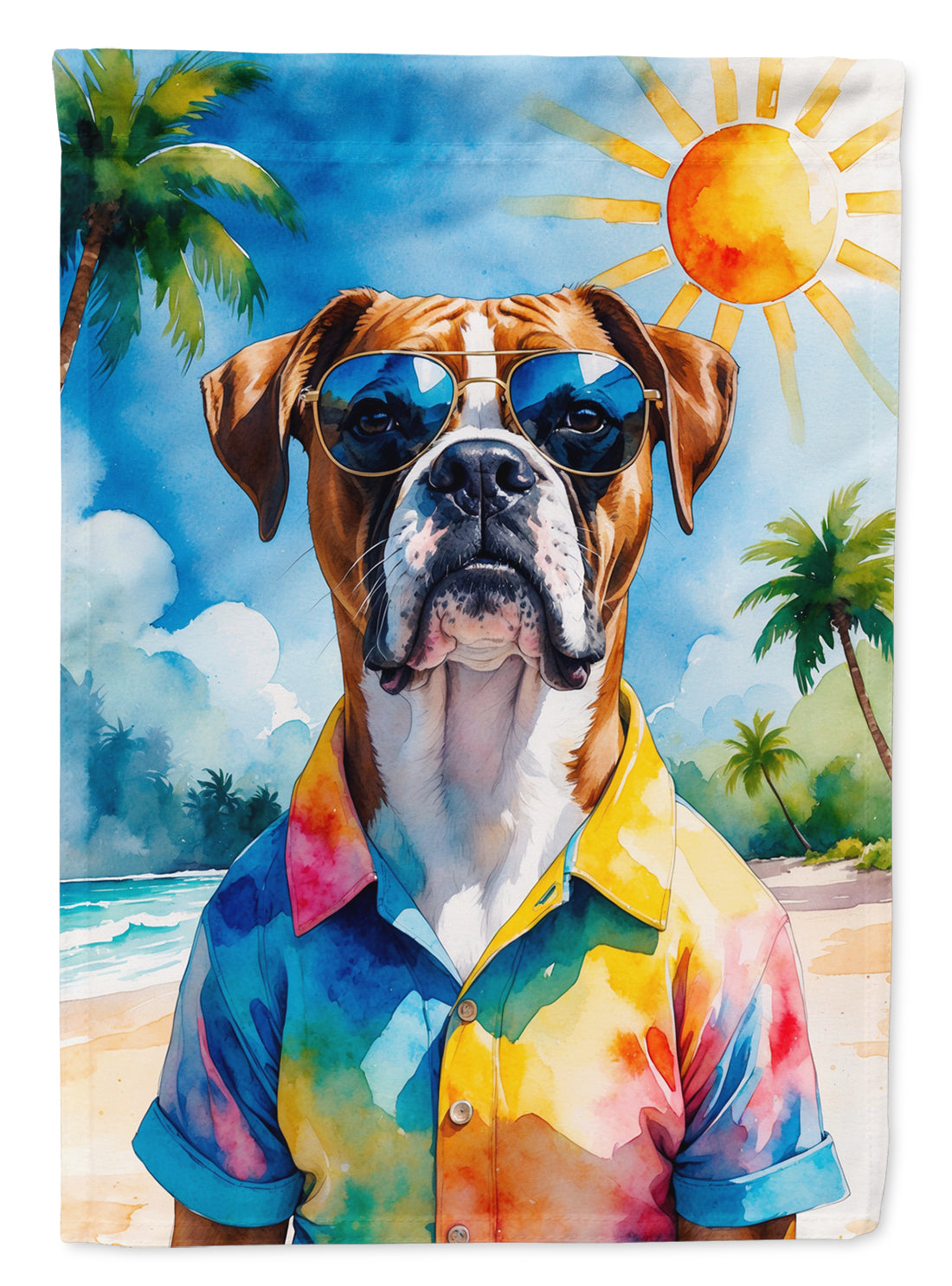 Buy this Boxer Summer Beach Time Garden Flag