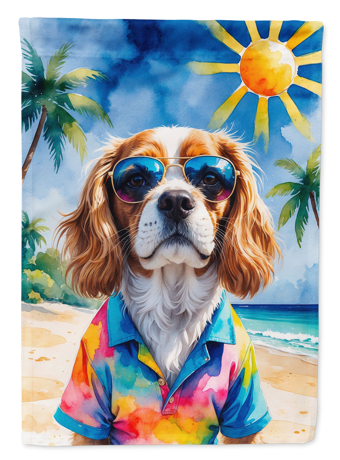 Buy this Cavalier Spaniel Summer Beach Time House Flag