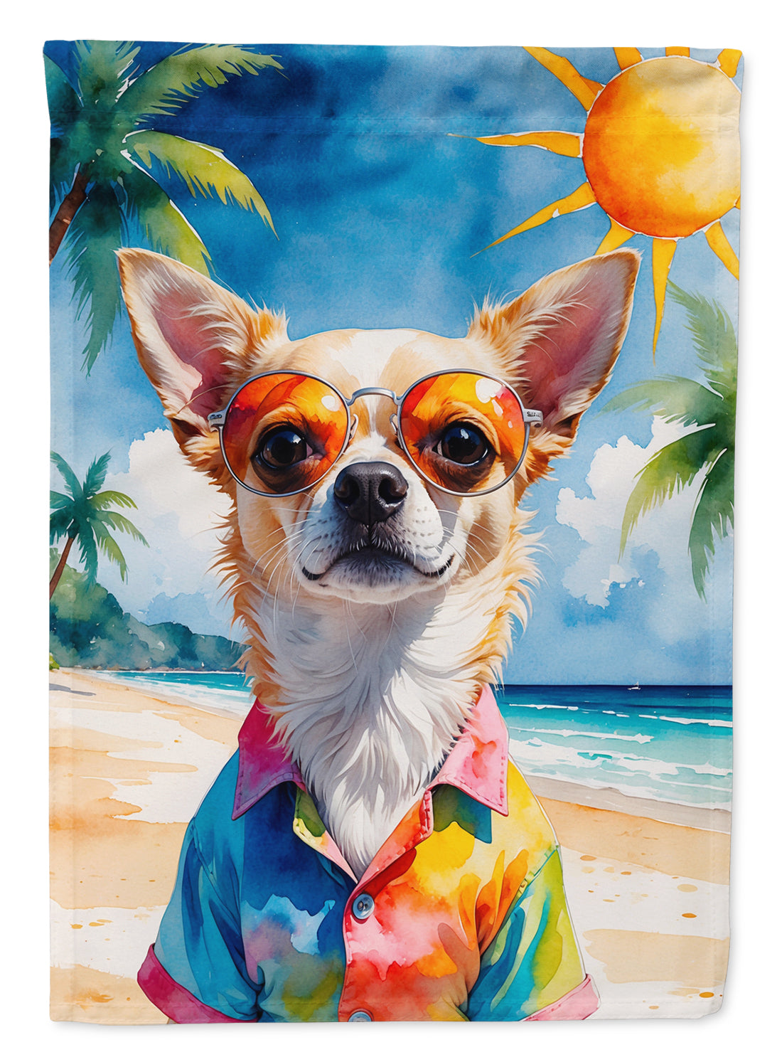 Buy this Chihuahua Summer Beach Time Garden Flag