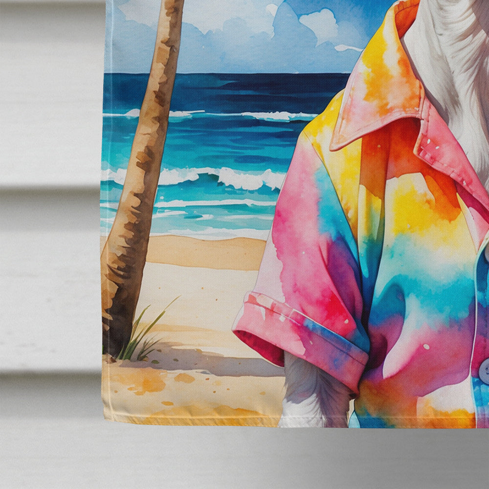 Chinese Crested Summer Beach Time House Flag