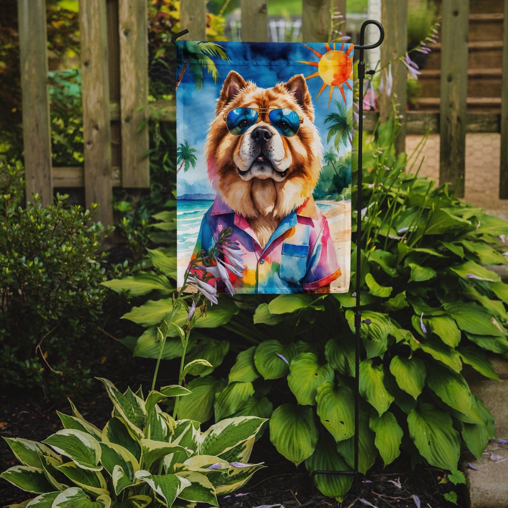 Chow Chow Summer Beach Time Garden Flag