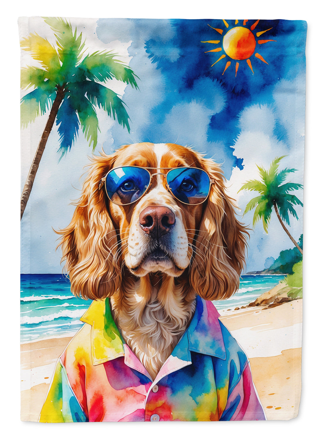 Buy this Cocker Spaniel Summer Beach Time House Flag